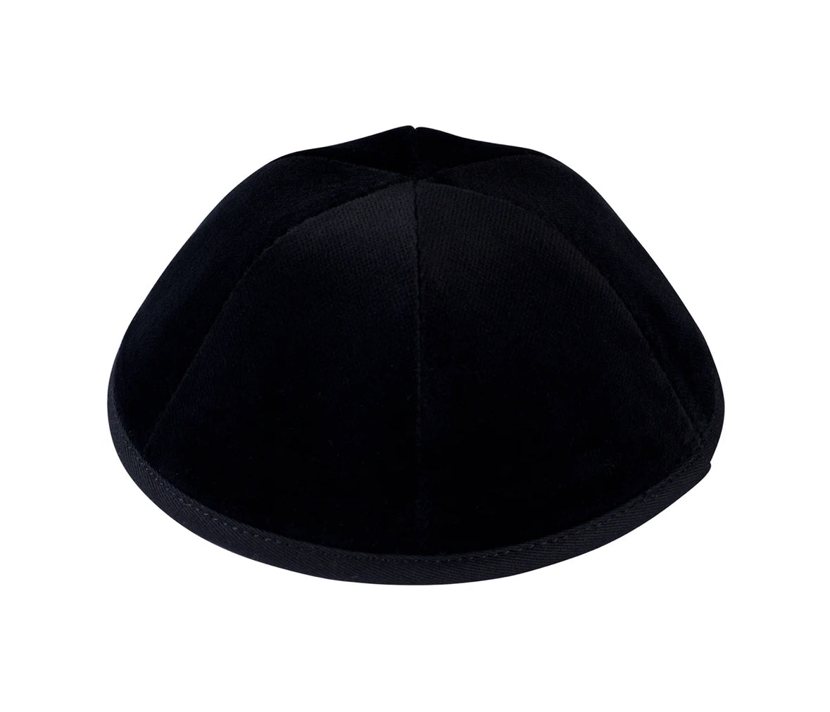 iKIPPAH Black Velvet 6-Part Yarmulke with Rim
