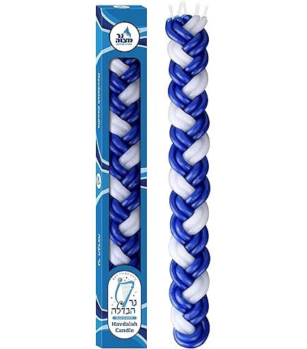 Havdalah Candle - Blue & White (#20081)