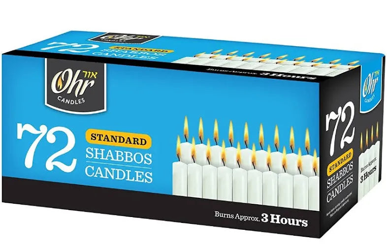 Ohr Standard Shabbos Candles - 3 Hour - 72 Pack