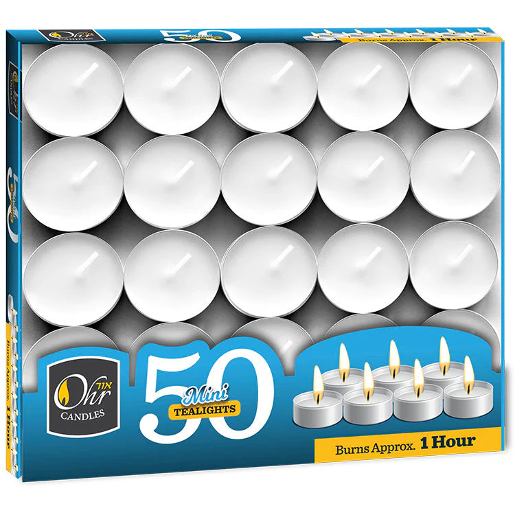 Ohr Mini Tealight Candles - 1 Hour - 50 Pack