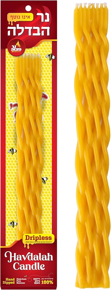 Beeswax Havdalah Candle - Dripless (#20030)