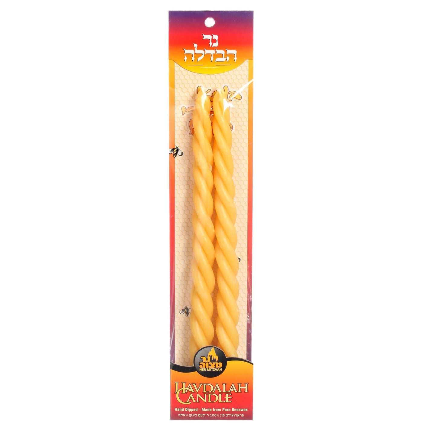 Beeswax Havdalah Candle - Spiral - Pack of 2 (#20025)