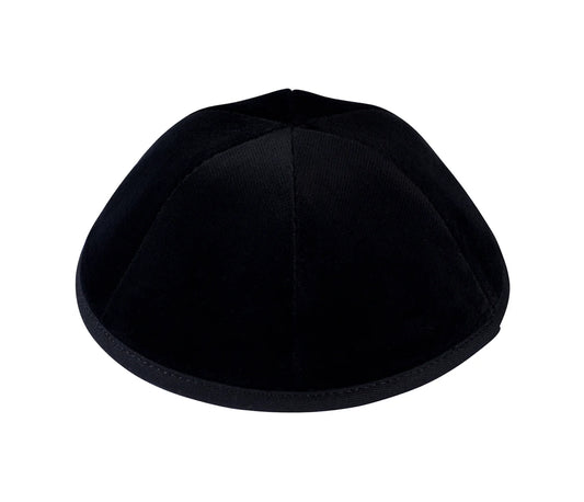 iKIPPAH Black Velvet 6-Part Yarmulke with Rim