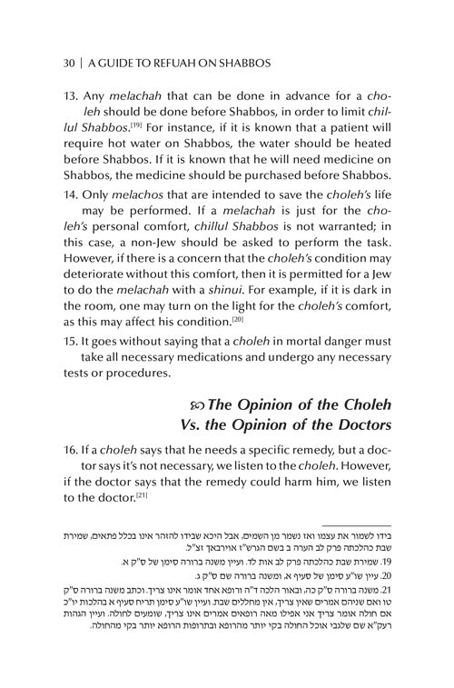 A Guide to Refuah on Shabbos