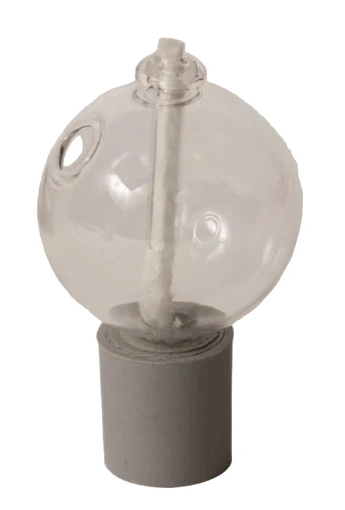 Shabbos Glass Oil Lamps - Ball Shape - Style #115 - Pack of 2 (#80005)