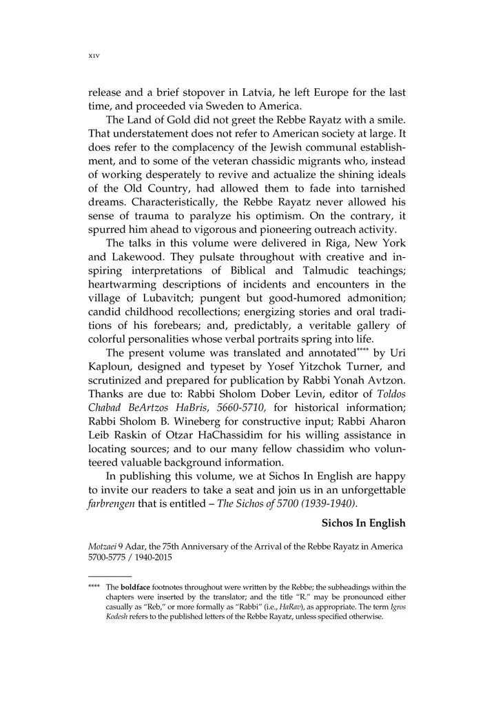 Sefer Hasichos 5700 - Talks Delivered in 1939-40 by Rabbi Yosef Yitzchak Schneersohn of Lubavitch