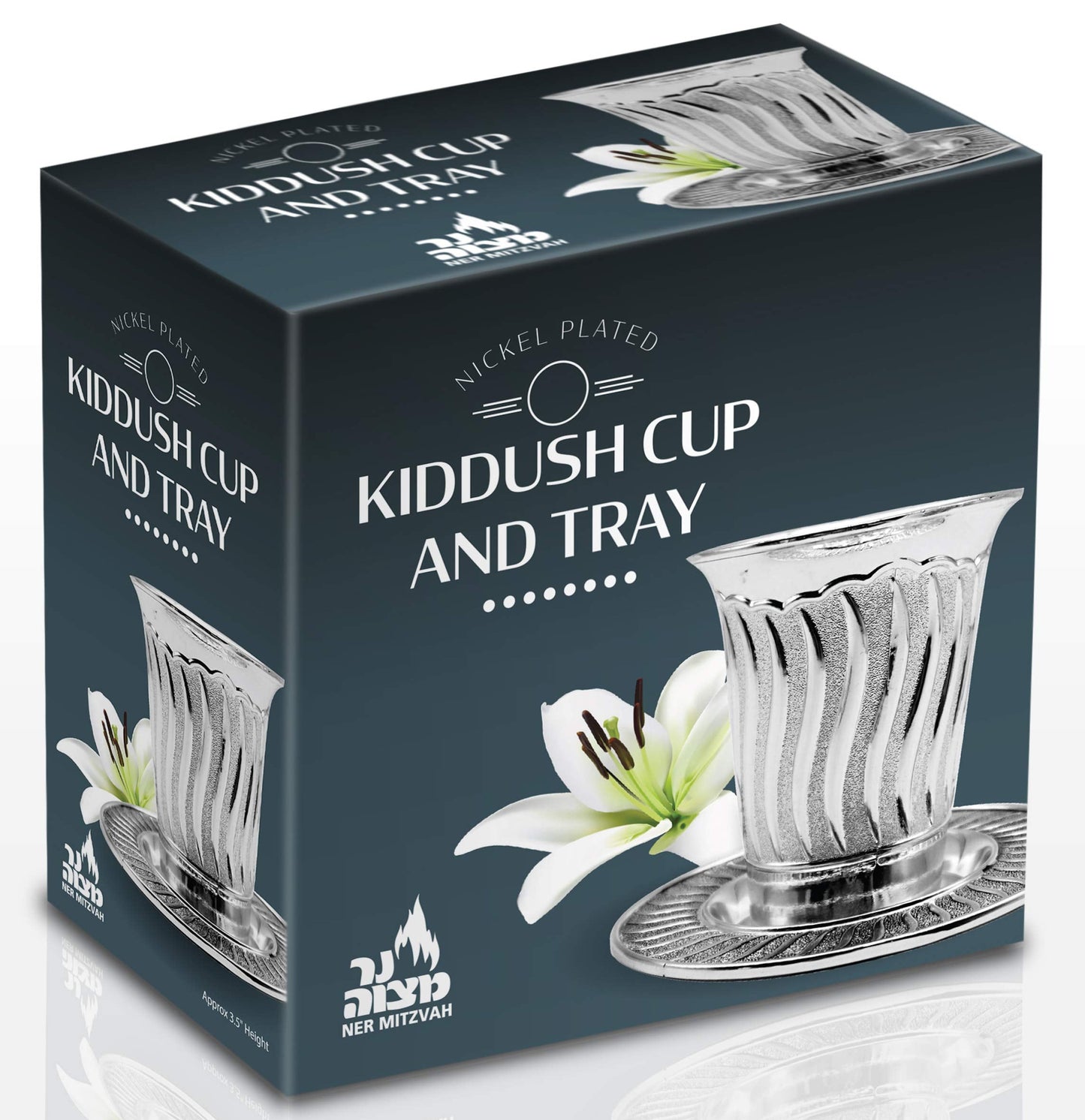Kiddush Cup with Tray - Nickel Plated (#12487)