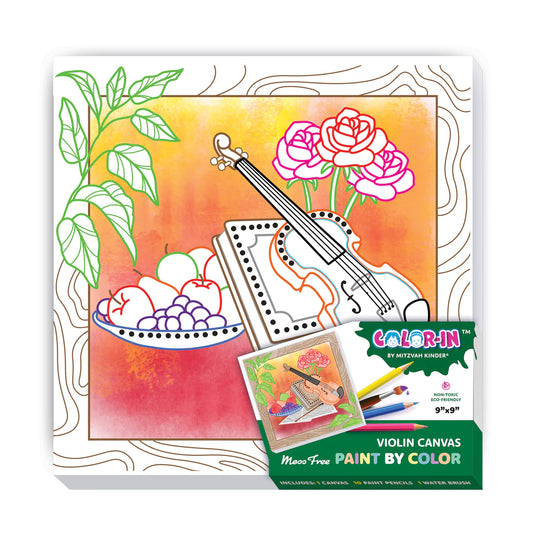 Mitzvah Kinder Color-In Paint-by-Color Canvas - Violin