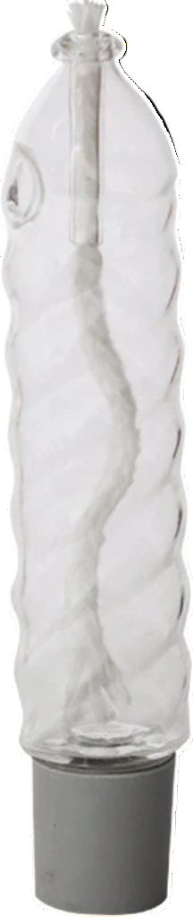 Shabbos Glass Oil Lamps - Twisted Candle Shape - Style #155 - Pack of 2 (#80011)