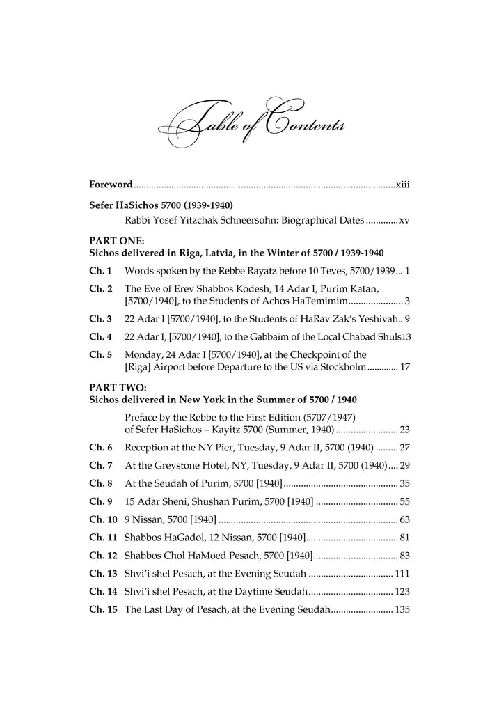 Sefer Hasichos 5700 - Talks Delivered in 1939-40 by Rabbi Yosef Yitzchak Schneersohn of Lubavitch
