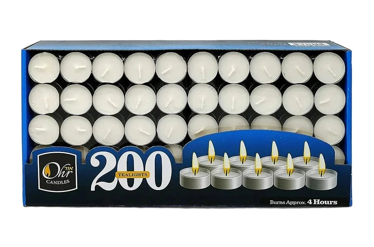 Ohr Tealight Candles - 4 Hour - 200 Pack
