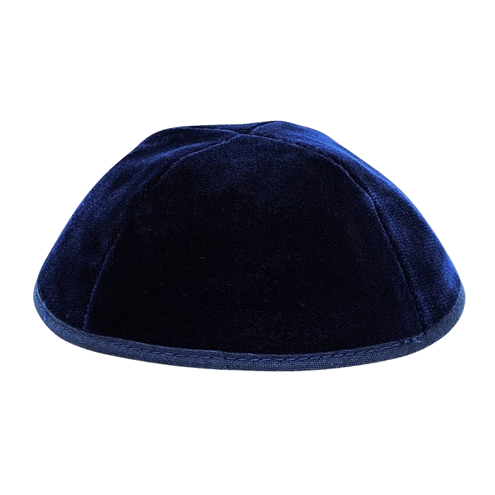Keter Navy Velvet 4-Part Yarmulke with Rim