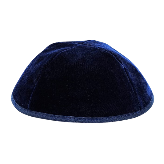 Keter Navy Velvet 4-Part Yarmulke with Rim