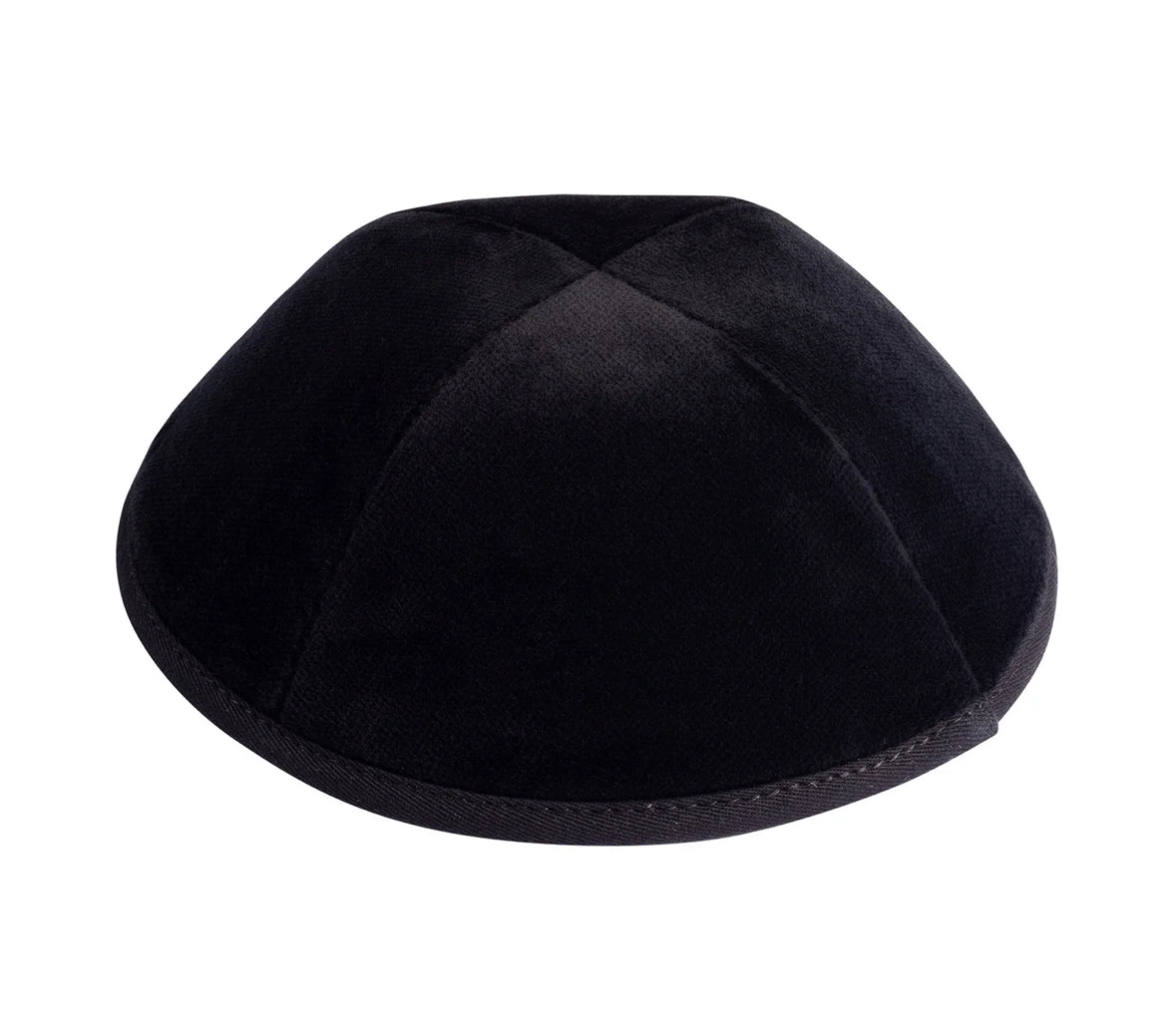 iKIPPAH Black Velvet 4-Part Yarmulke with Rim